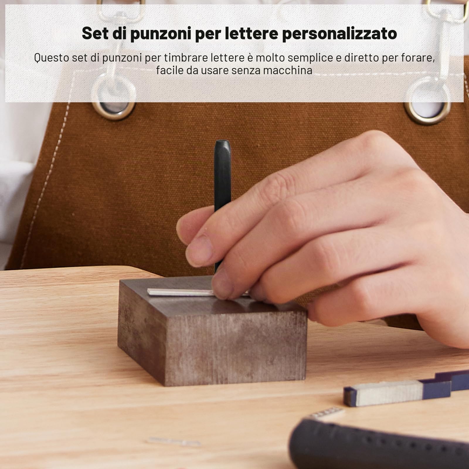 Gueenky 36 Pezzi Punzoni Lettere e Uumeri per Metallo, 8mm Punzoni Lettere A-Z e Numero 0-9, Punzoni di Marcatura Alfabeto per Metallo Legno Pelle Plastica