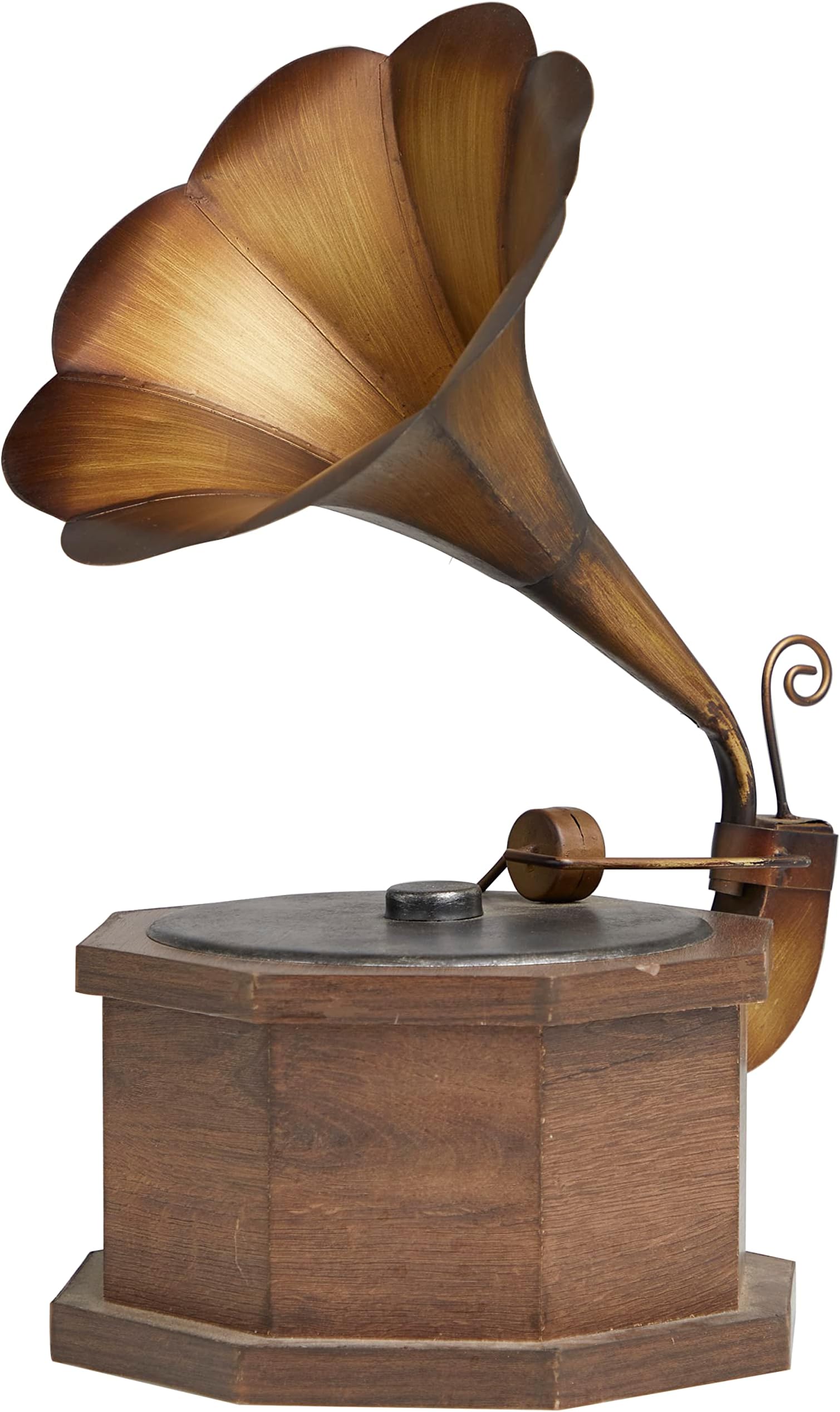 Vintage Copper Wooden Gramophone