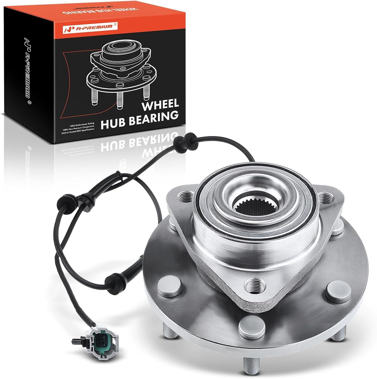 A-Premium Front Wheel Bearing and Hub Assembly with ABS & 6-Lug Compatible with Nissan Armada 2008-2012, Titan 2008-2012 & Infiniti QX56 2008-2010, RWD Only