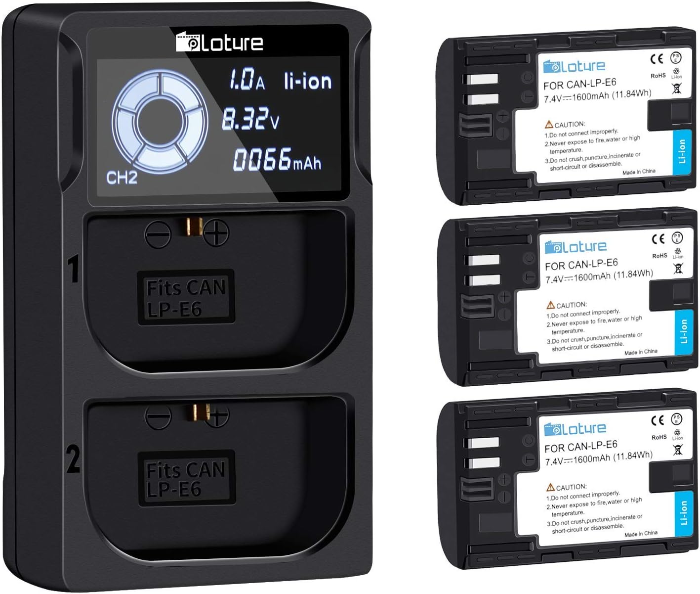 3 pack lp-e6 battery