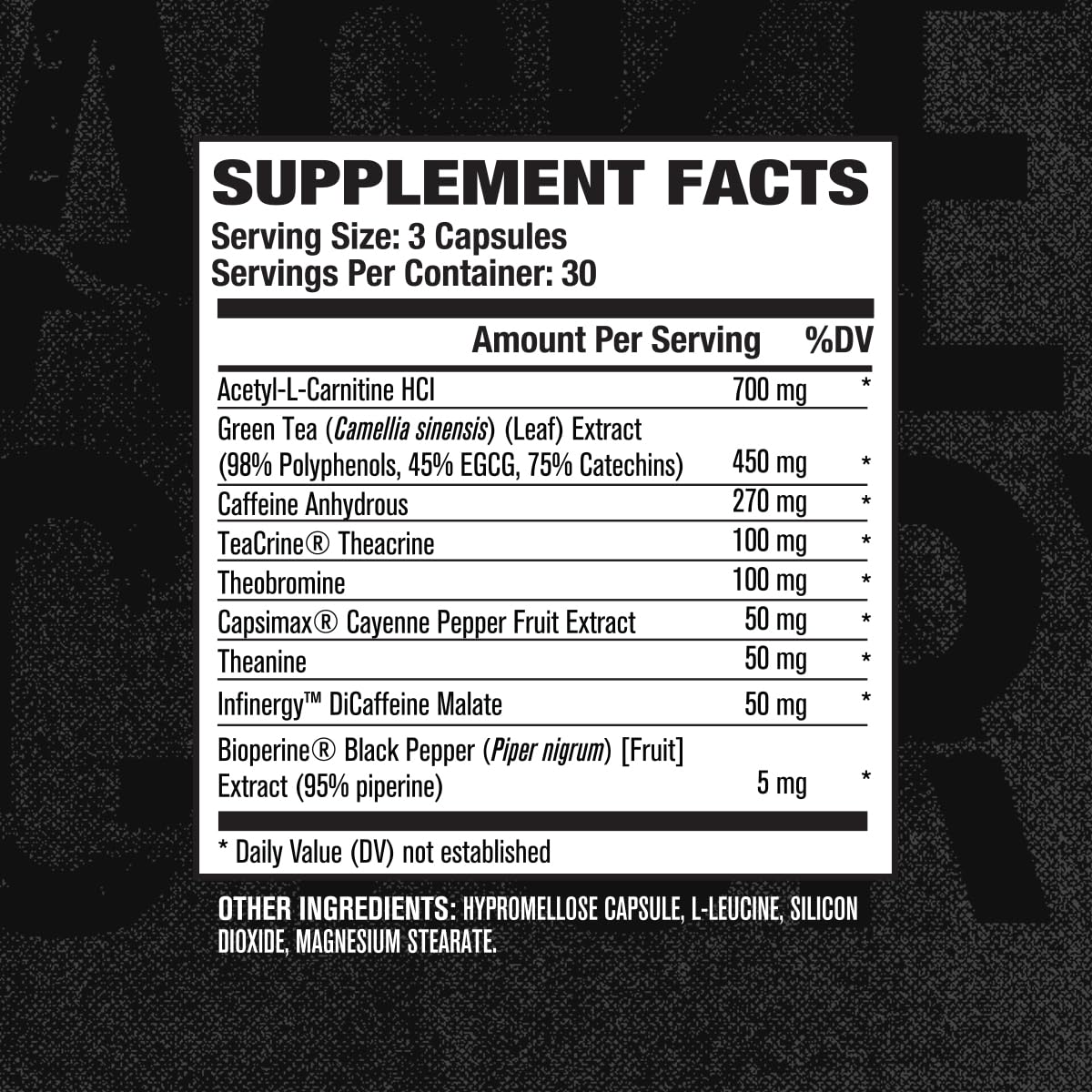 Jacked Factory Burn XT Black Thermogenic Fat Burner - Weight Loss Supplement, Appetite Suppressant, Nootropic Energy Booster | TeaCrine, Acetyl L-Carnitine, Green Tea Extract - 90 Veg Diet Pills — Amazon image 6