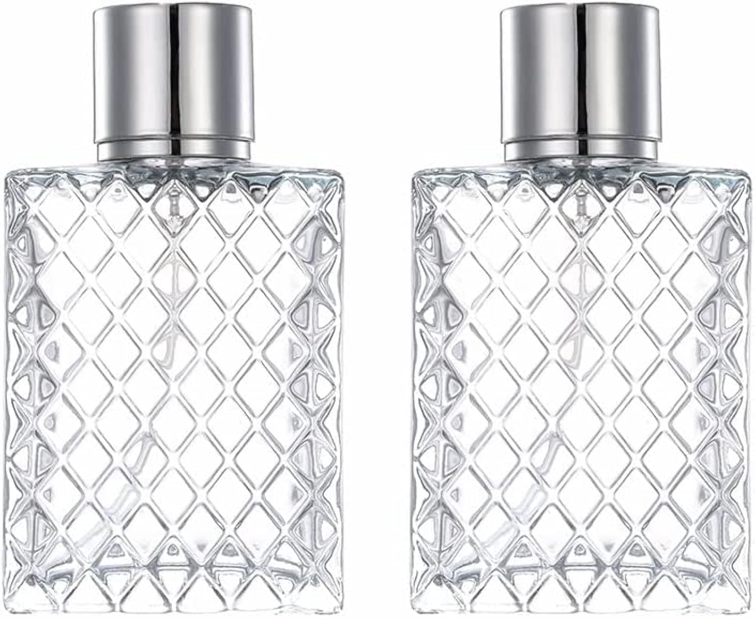 Hunky Dory 2pcs 100ml Empty Clear Glass Delicated Perfume Decant Spray Bottles with Metally Pump and Royal Cap For DIY Perfume, Essential Oils, Rose Water, Travel Use-image-34