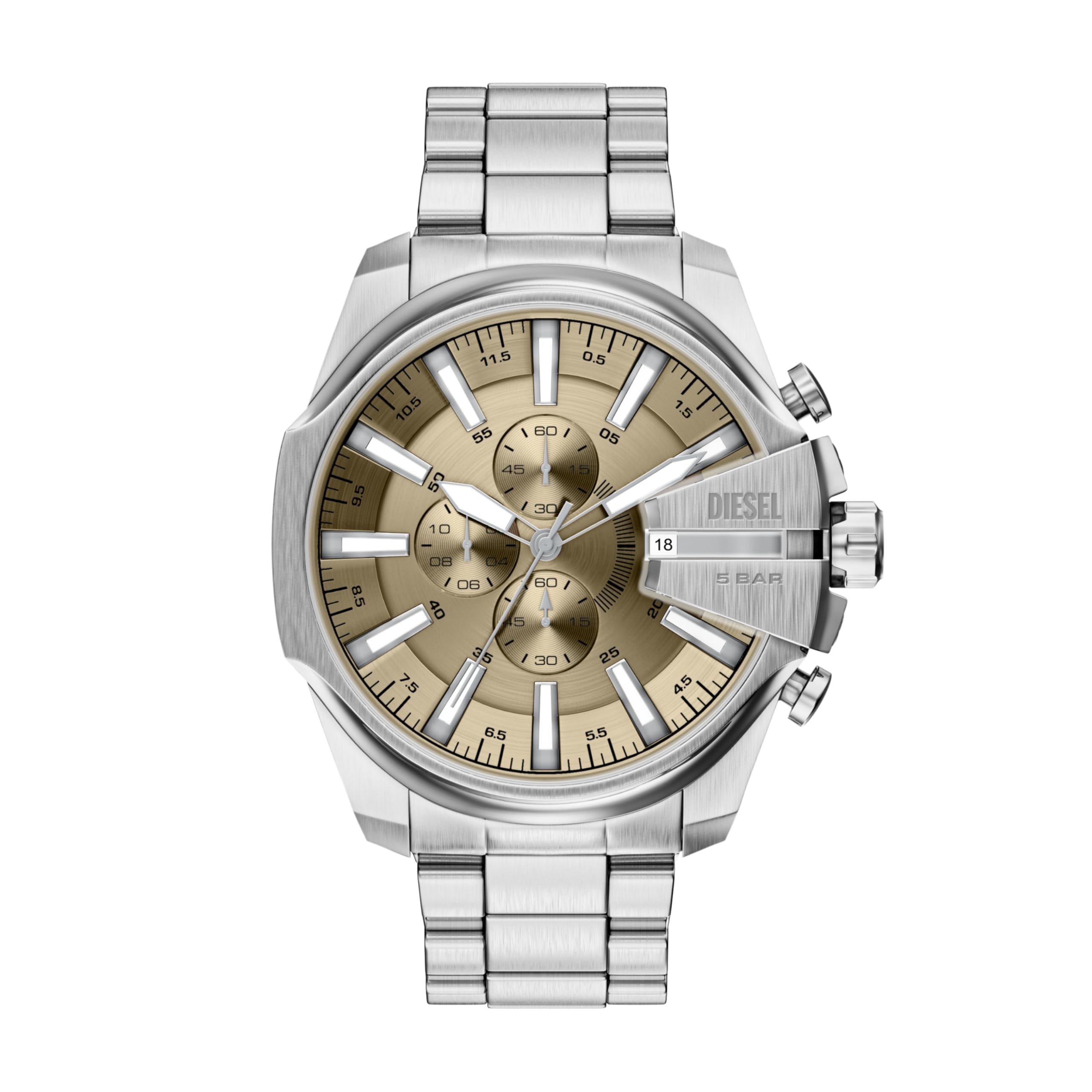 Diesel Armbanduhr DZ4702 – Edelstahlgehäuse, Gelbgoldfarbenes Zifferblatt, Quarz Analog