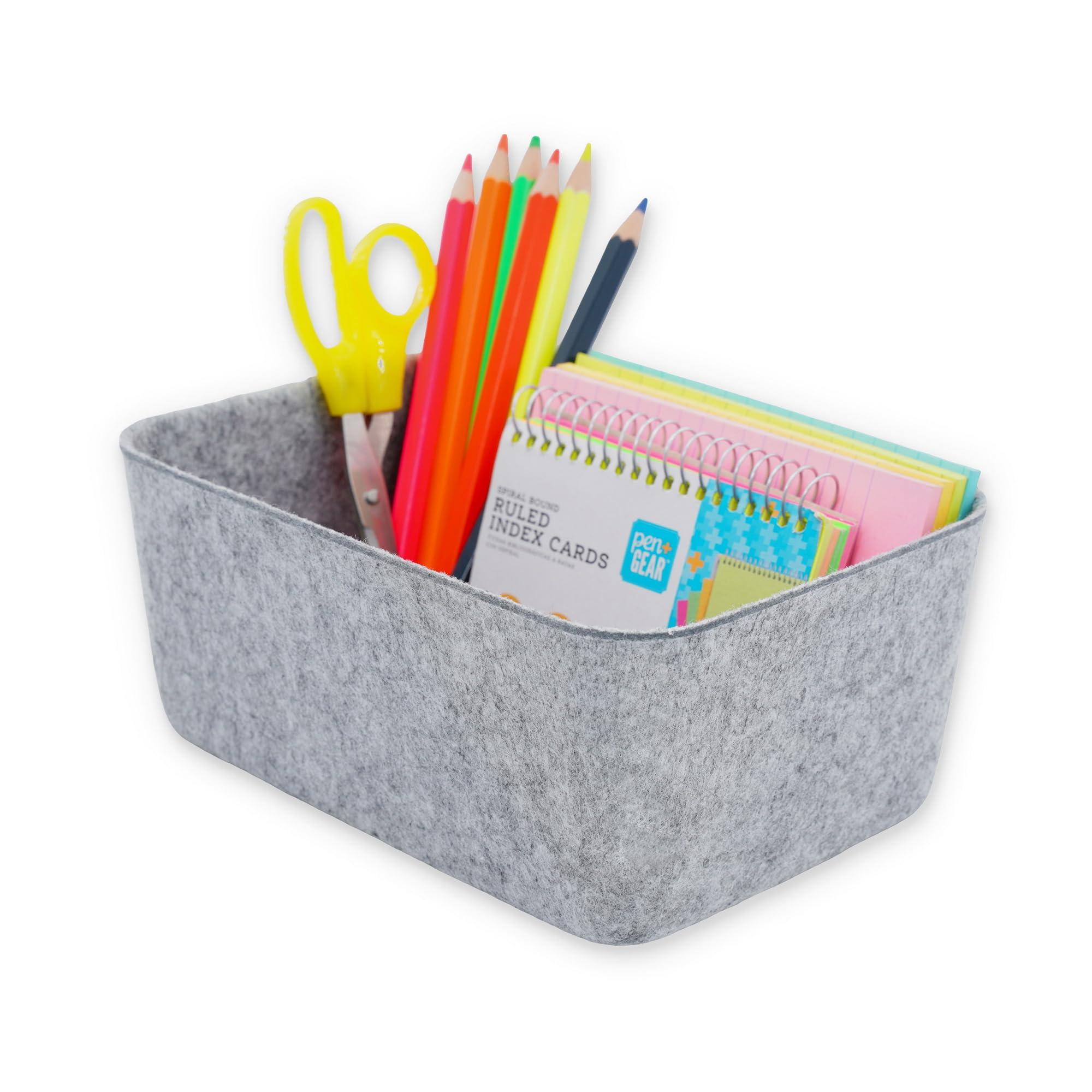 Welaxy Office Felt Deep Storage Bin Desk Drawer Organizer Caddy Gray
