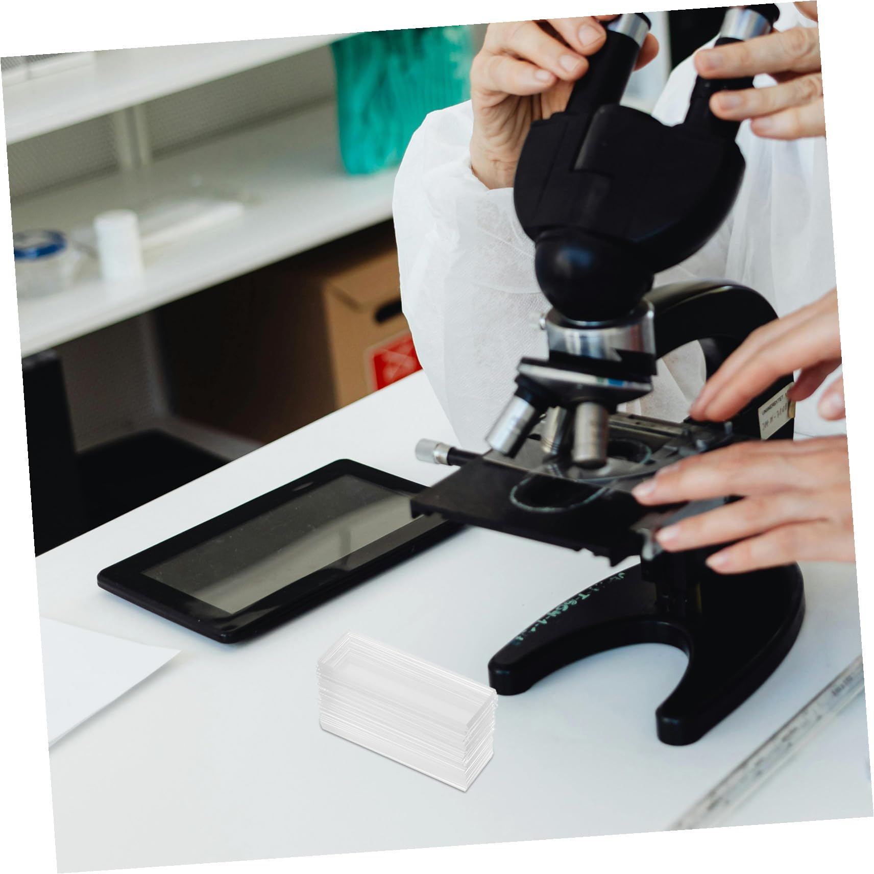 PRETYZOOM 200pezzi Vetrini Per Microscopio Da Pre-puliti Trasparenti e Stabili Chimicamente Per Laboratori Insegnanti Studenti e Esperimenti Scientifici