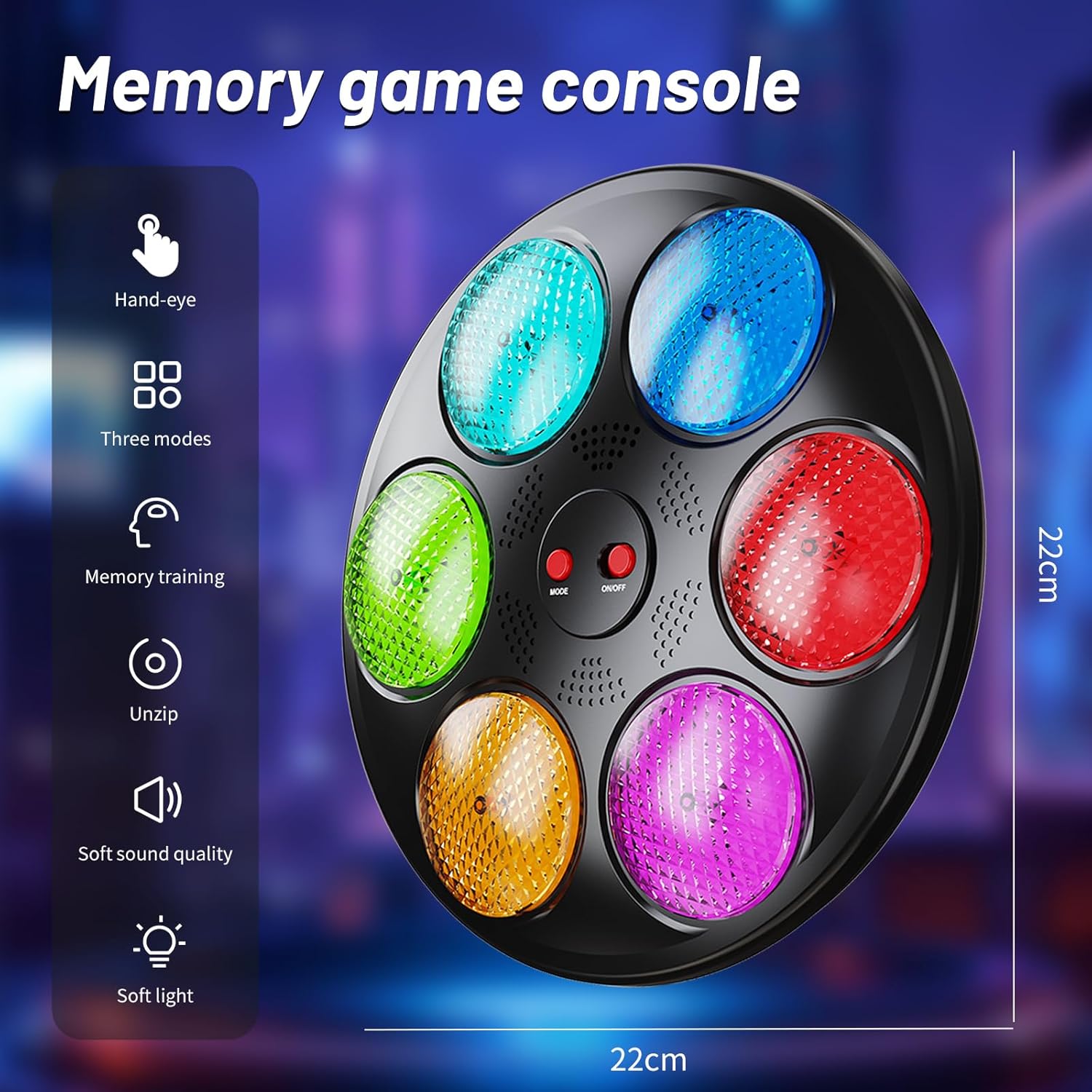Handheld Light Up Electronic Memory Game for Kids Boys Girls Interactive Sound Car Travel Road Trip Toys Birthday Gifts for Ages 3-12 4-8 6-8 8-12 with Solo Multiplayer (Black)