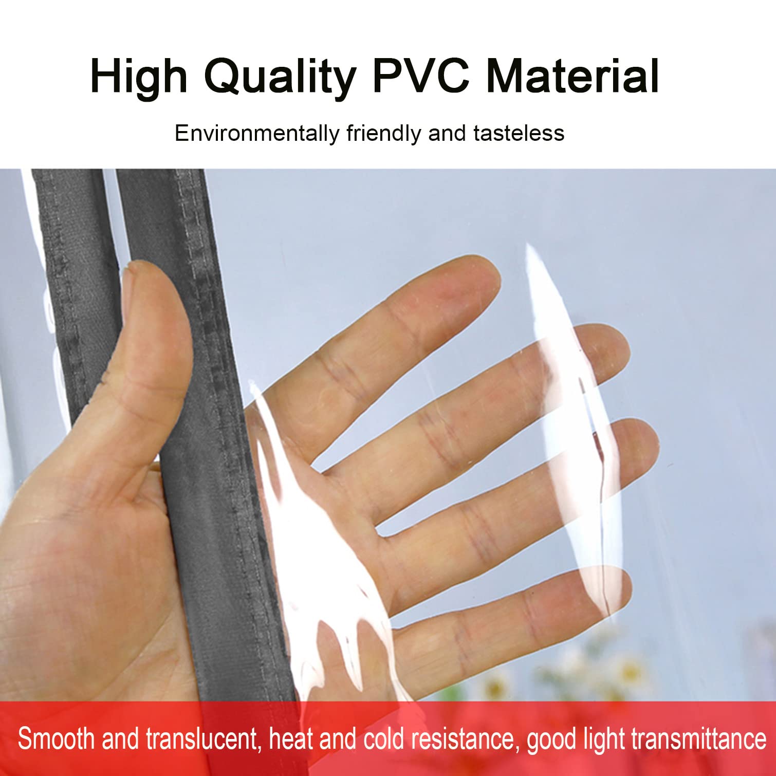 Tenda Magnetica Isolante Termica in PVC Trasparente,Autoadesivo Schermo Termico for Porta,Inverno a Prova di Vento Tenere Caldo per Porte Finestra per D'ingresso Cucina (W100xH220cm(39x87in))
