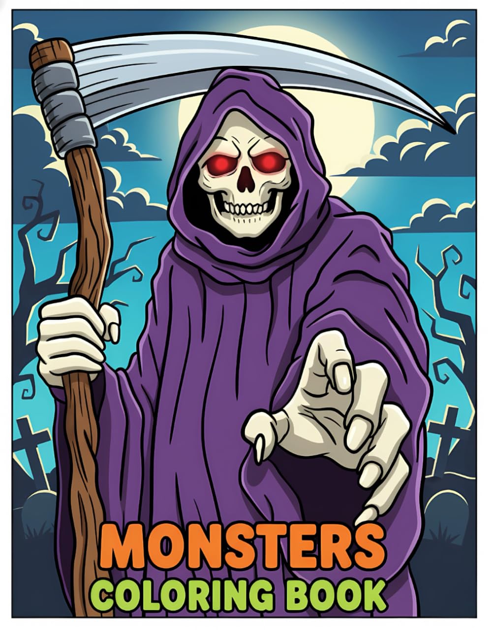 Monsters Coloring Book: Over 50 Spooky-Themed Pages Designed For Creativity, Stress Relief, And Fun Halloween Gifts