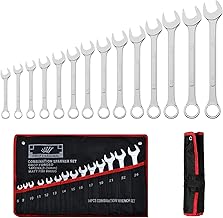 14 Piece Ratchet Spanner Set, 8-24 mm Mixed Chrome Vanadium Steel Roll-Up Kit, Polygonal Ratchet Wrench for Fixing and Dismantling
