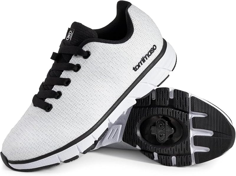 Zapatillas de ciclismo para mujer con tacos SPD preinstalados: zapatillas de ciclismo SPD ventiladas y fáciles de usar para clases de spinning y bicicletas de interior para mujeres, cómodas para los pies y la puntera.