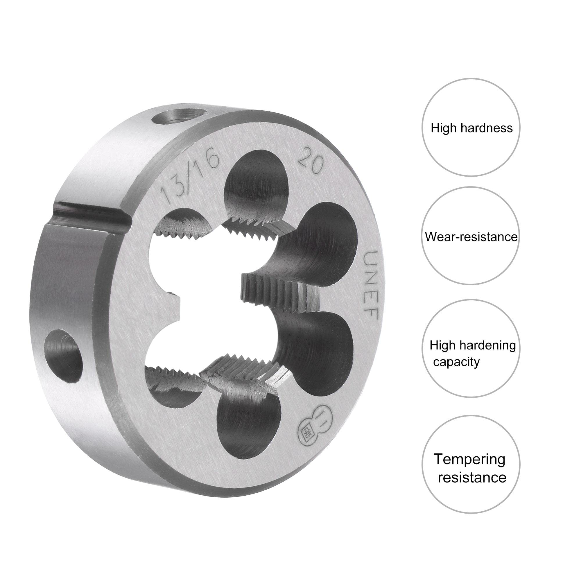 uxcell Round Threading Dies 13/16"-20 UNEF, Alloy Tool Steel Machine Thread Repair Hand Tool — Amazon image 3