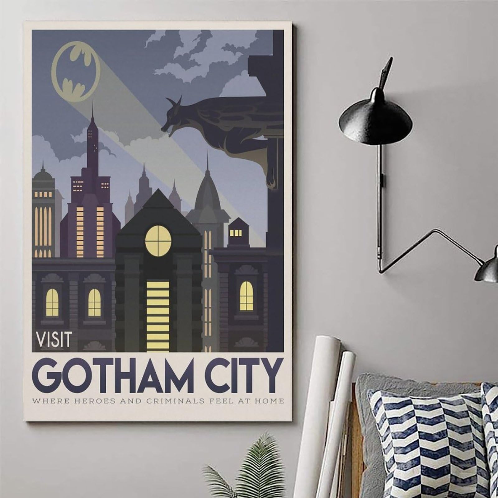 Tableau Dark Academia sur toile encadrée, représentant un