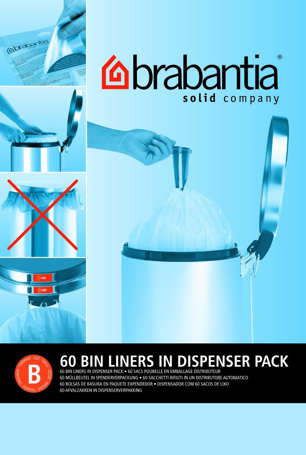 Brabantia Smartfix Bin Liners Size B Litre 120 Bags Desertcart