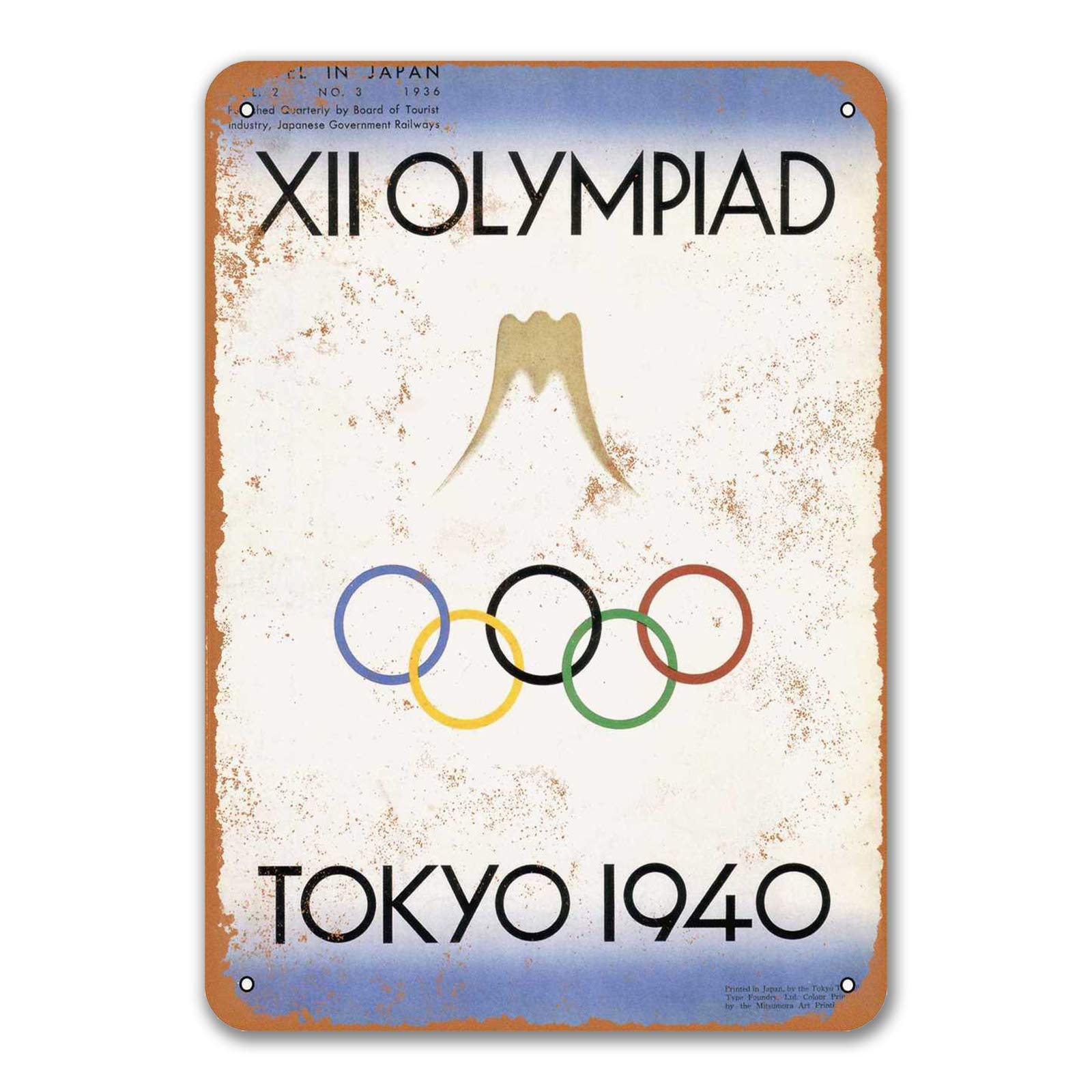 Amazon | 1940年東京オリンピックのキャンセルサイン、金属製の壁の