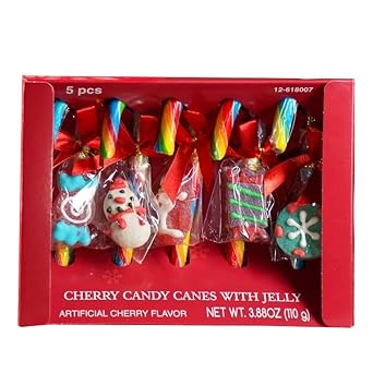 QIXINLIZYY Christmas Rainbow Candy Canes - Christmas Fruit-Flavored Gummies, 5 Count | Individually Wrapped Holiday Treats for Kids & Adults, Perfect Stocking Stuffers & Gift Sets