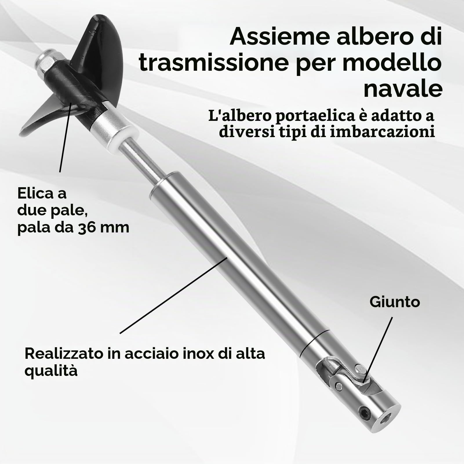 Agatige Assemblaggio dell'Albero di Trasmissione, Universale Kit ASSE di Trasmissione in Acciaio Inossidabile Assemblaggio dell'Albero del Modello di Nave per Barca RC
