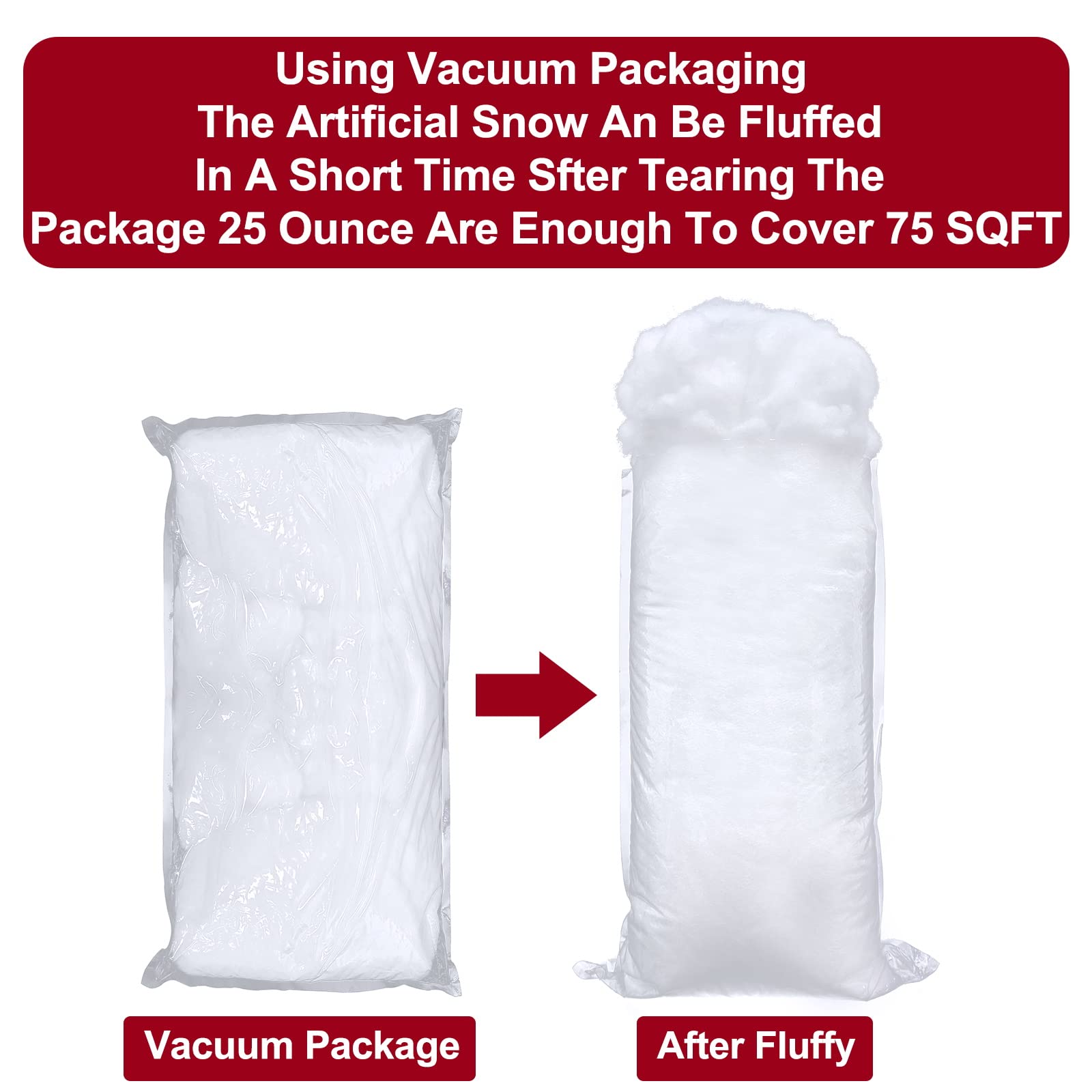 TURNMEON Décorations de Noël artificielles de 708,7 g, fibre de coton moelleuse pour intérieur et maison, décorations de Noël, arbre de Noël, manteau d'hiver pour village, vacances (75 m²)