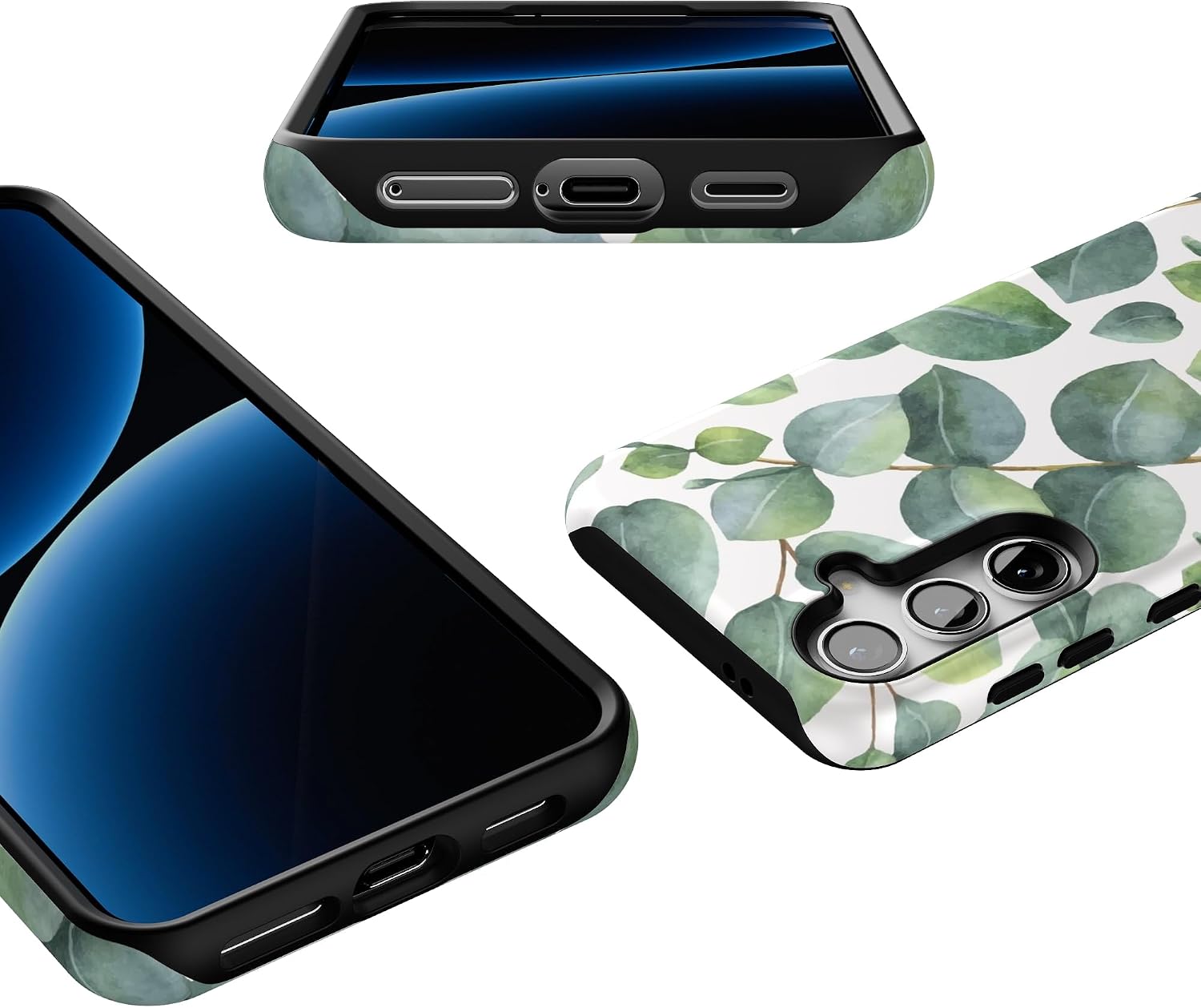 Casely Galaxy S24 Case | Leaf Me Alone | Green Floral Print | Essential Slim Dual-Layer Protective Design
