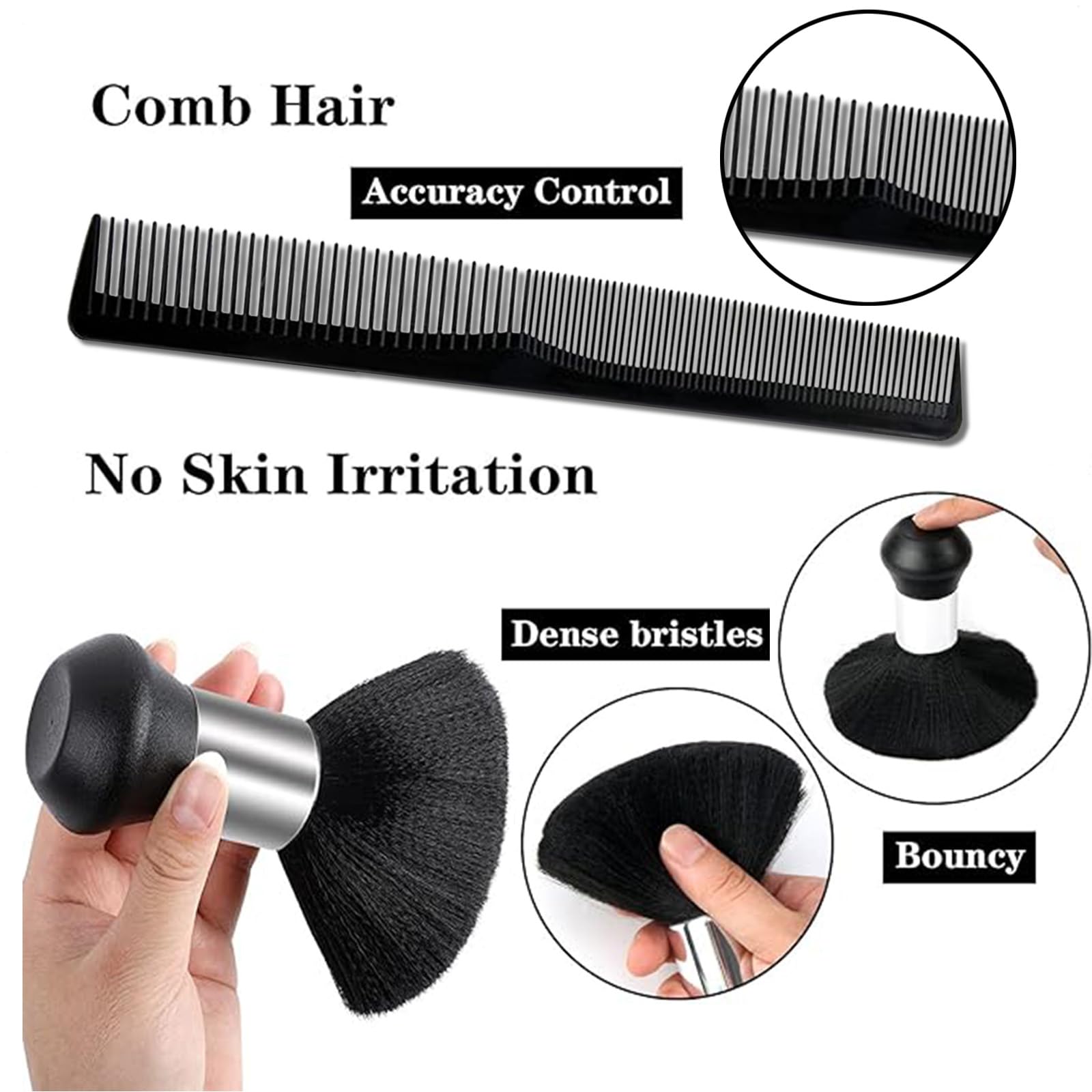 Mantello da Parrucchiere Professionale, Kit Accessori Barberia con Spazzola per Collo, Pettine e Forbici - Ideale per Adulti e Bambini, Adatto per Salone e Uso Domestico