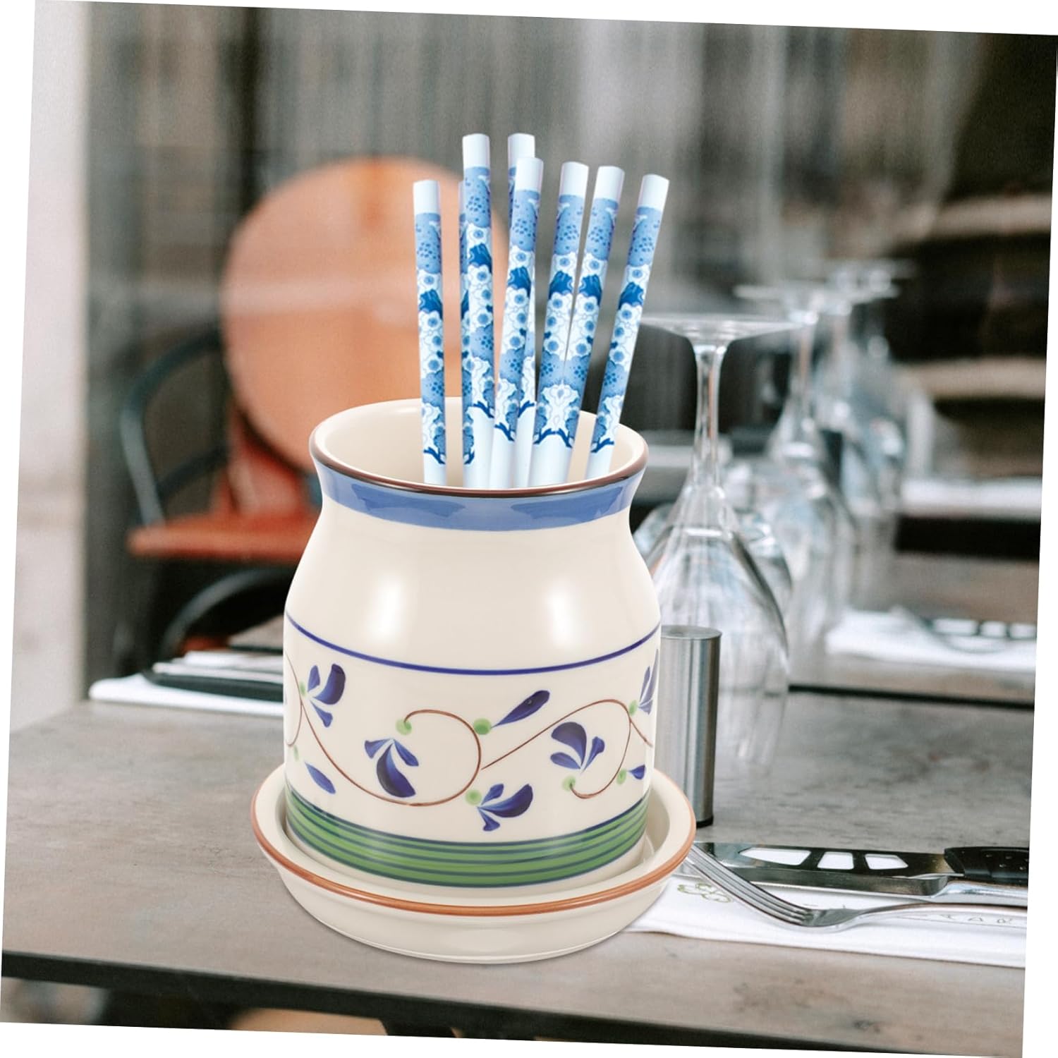 Ceramic Chopstick Draining Holder for Kitchen Tableware Space-saving Cutlery Organizer for Home and Restaurant Easy to Clean and Reusable for Drying Utensils