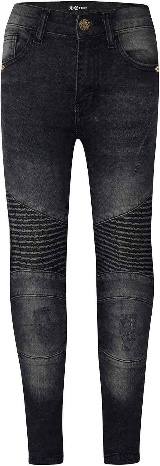 A2Z 4 Kids Boys Stretchy Jeans Ripped Knee Drape Panel Denim Pants Fashion Slim Fit Trousers New Age 5-14 Years