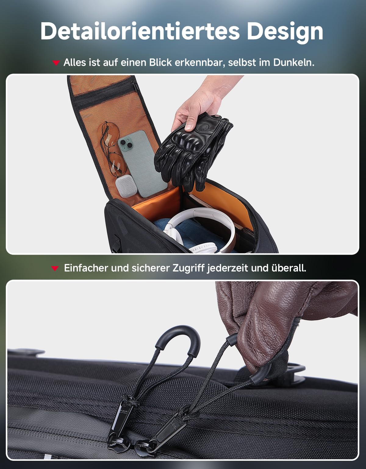 KEMIMOTO 13L Motorrad Hecktasche Wasserdicht, Multifunktional Motorradtasche, 3-in-1 Gepäckträgertasche mit Regenhülle, Eva Hecktasche Hinterradtasche für Radfahren
