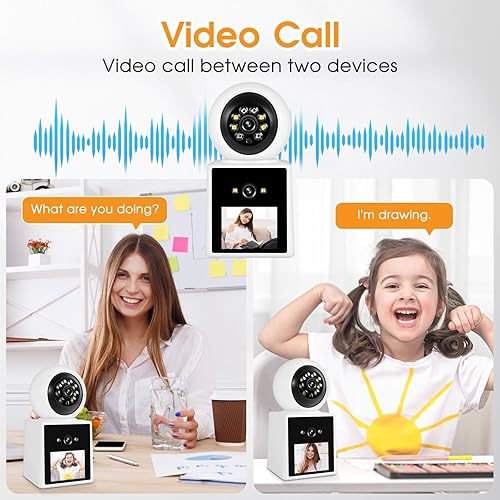 Miniatura 4 de Cámara de seguridad de videollamada bidireccional con pantalla HD, cámara de seguridad para el hogar interior de 1080P, cámara de cuidado de casa
