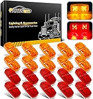 Vista 1 de Partsam 20 unidades de luces de posición de 2" x 4" de doble diana con 10 led [Aprobadas por el DOT] selladas impermeables rectangulares para luz