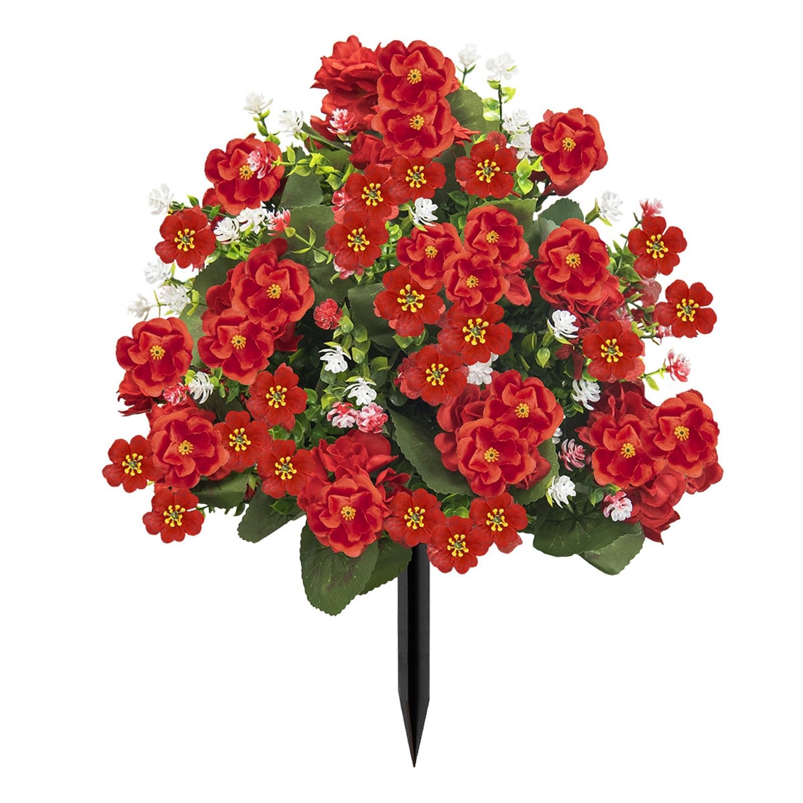 WBCDXCBB Simulated Eucalyptus Geranium, Crabapple Flowers, Violet Planted In The Ground 1Pcs(Rosered)