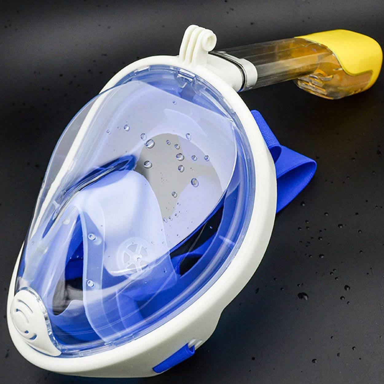 FEELING MALL Full Face Snorkel Mask Seaview 180° Anti-Fog Anti-Leak Longer Snorkeling Tube Universal Snorkel Mask for GoPro 2