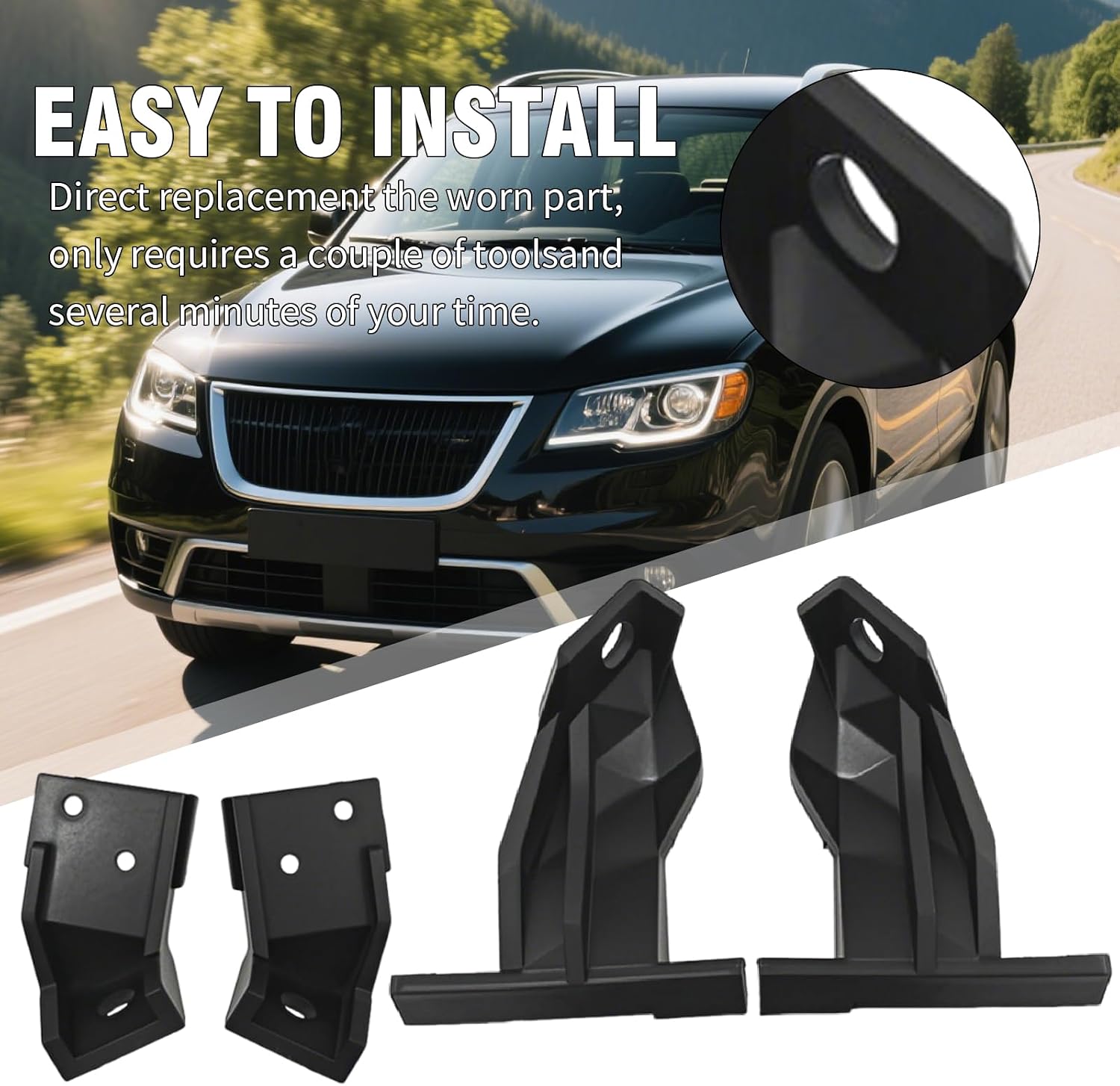 EATAKWARD 1 Pair Door Panel Bracket, Left Driver Side and Right Passenger Side, Replacement for GMC Envoy 2002-2009 Replacement for Isuzu Ascender 2003-2008