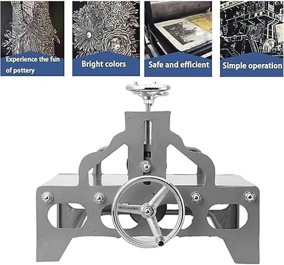 48 * 29CM Flat Press Printing Machine, Manual Printmaking Etching Machine, Adjustable Roller Height: 0-6cm, Precise and Efficient, Used for Gravure, Relief, and Wood/Copper Plate Imprinting