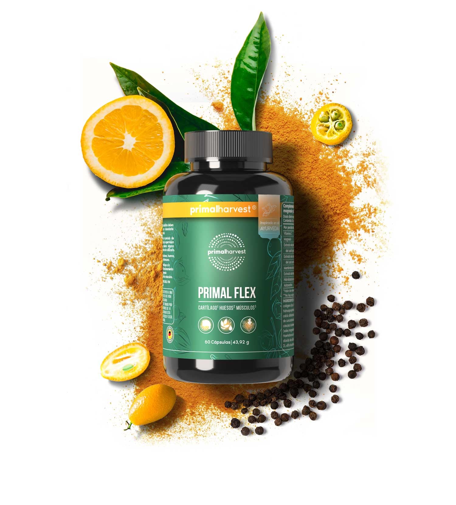 Primal Harvest® Gelenk Aktiv Plus – 60 cápsulas altas y probadas en laboratorio con magnesio y vitamina C – ácido hialurónico, colágeno