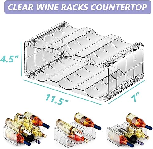 Miniatura 2 de Estantes de vino transparentes para refrigerador, organizador de botellas de agua, 6 botellas