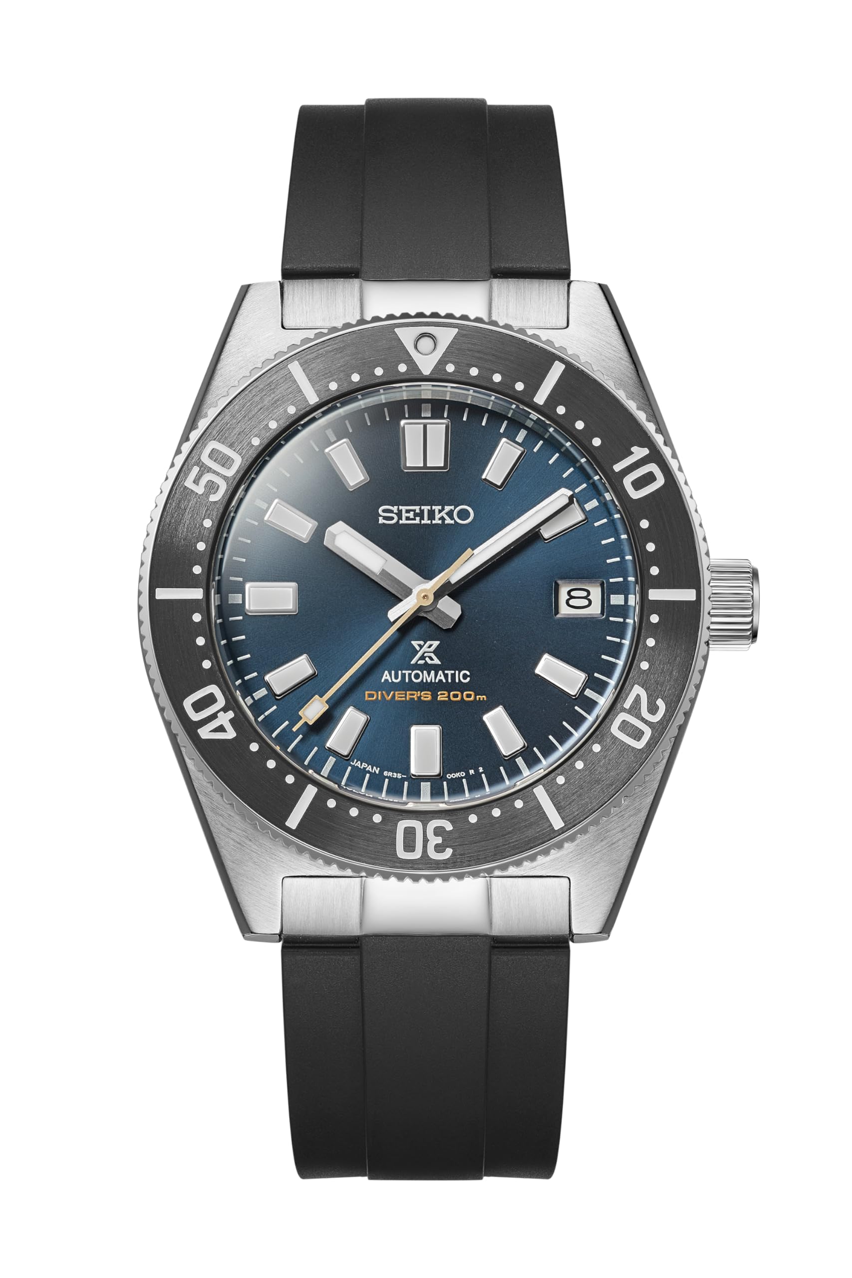 Crafter Blue Cinturino per orologio FKM da 20 mm per Seiko 1965 Heritage Diver 40,50 mm, nero, 20mm, moderno | MX03-143 Cinturino di ricambio per Seiko SPB143, SPB145, SBP147, SPB149