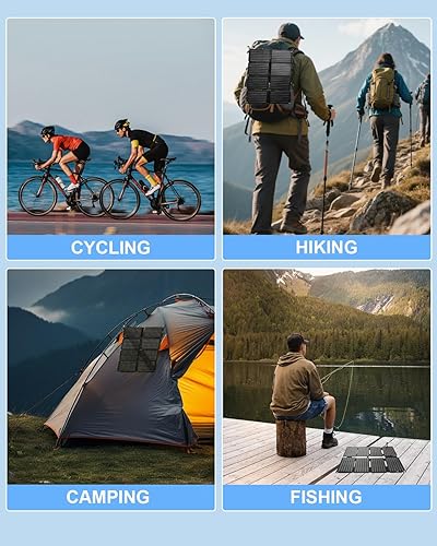 Miniatura 6 de ELECAENTA Cargador de panel solar de 25 W con puertos USB C y USB A, tamaño de bolsillo ultraligero, impermeable IP68, panel solar portátil plegable