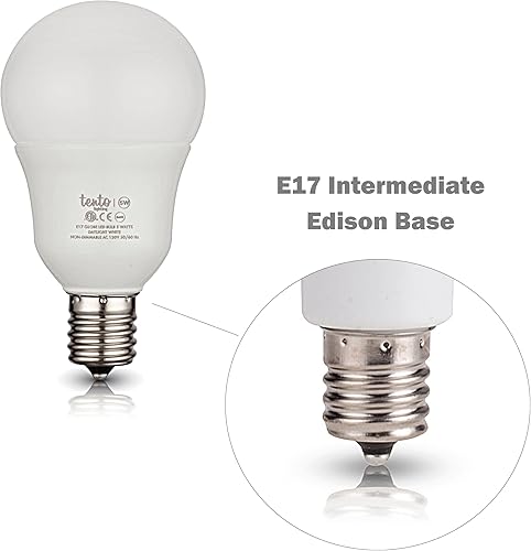 Miniatura 2 de tento Bombilla LED E17 de luz diurna 6000k 40 W de repuesto 5 vatios solamente  Bombillas LED de globo de base intermedia E17 paquete de 4 bombillas
