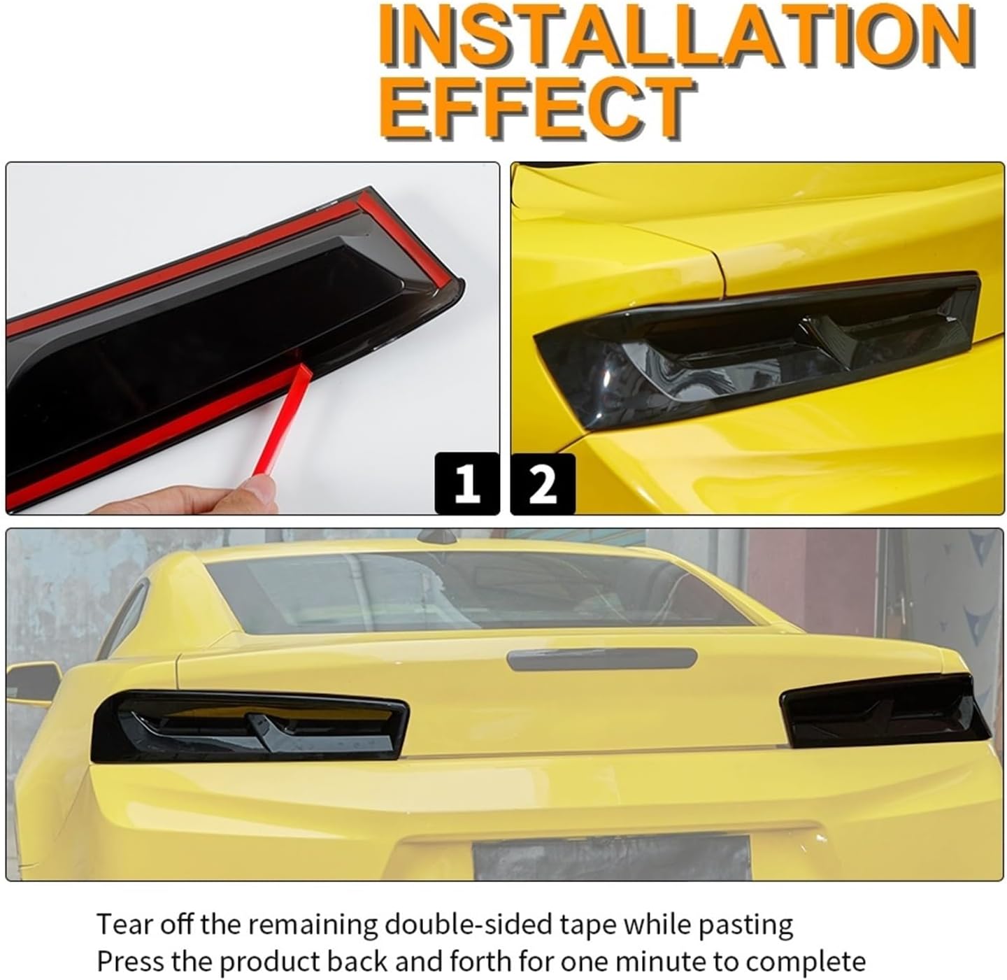 Smoky Black Rear Tail Light Lamp Taillight Decoration Cover Compatible With Chevrolet Camaro 2016 2017 2018 Car Exterior Accessories