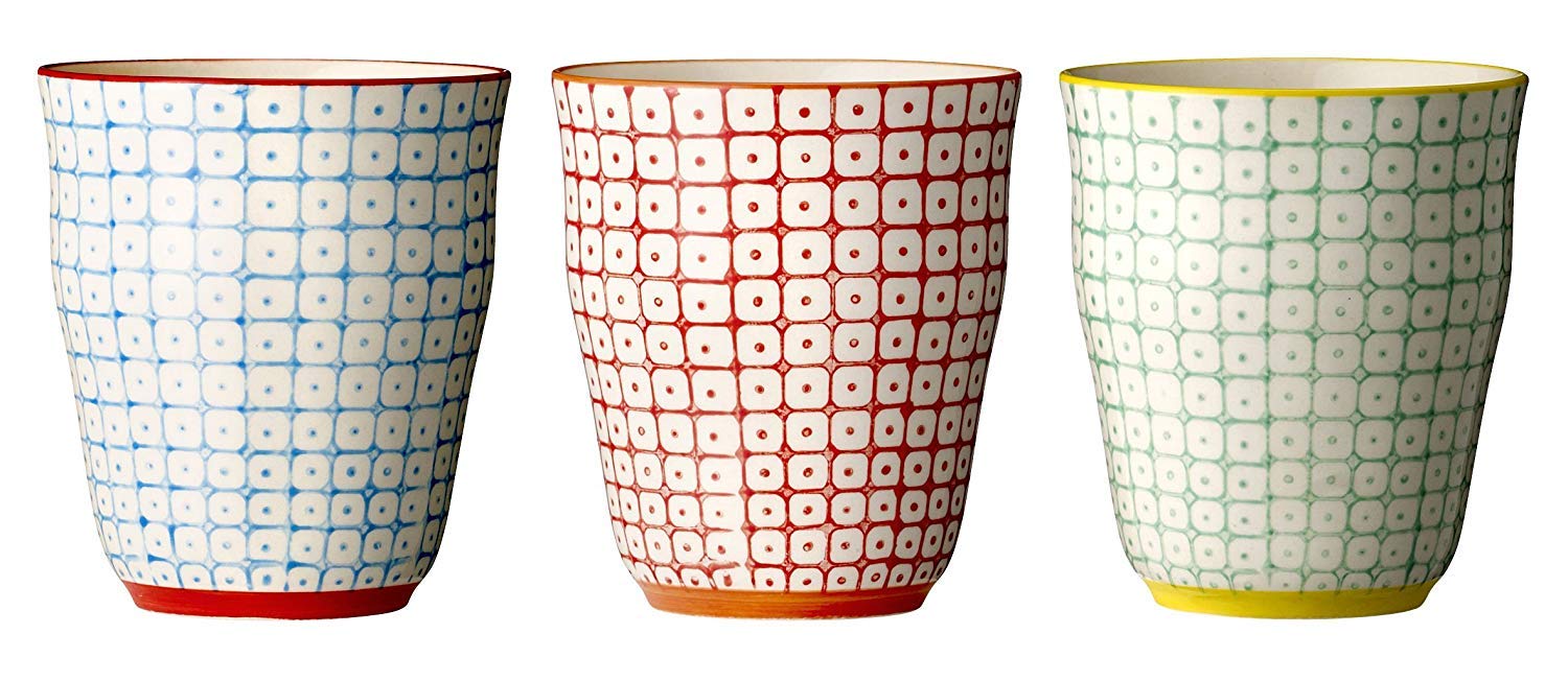 Bloomingville Carla lot de 3 tasses en grès multicolore pour la cuisine