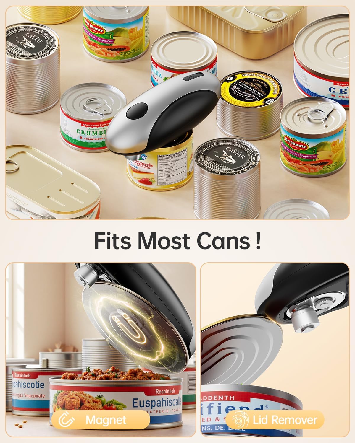 Recharable Electric Can Opener - Smooth Ed, One-Touch Automatic Can