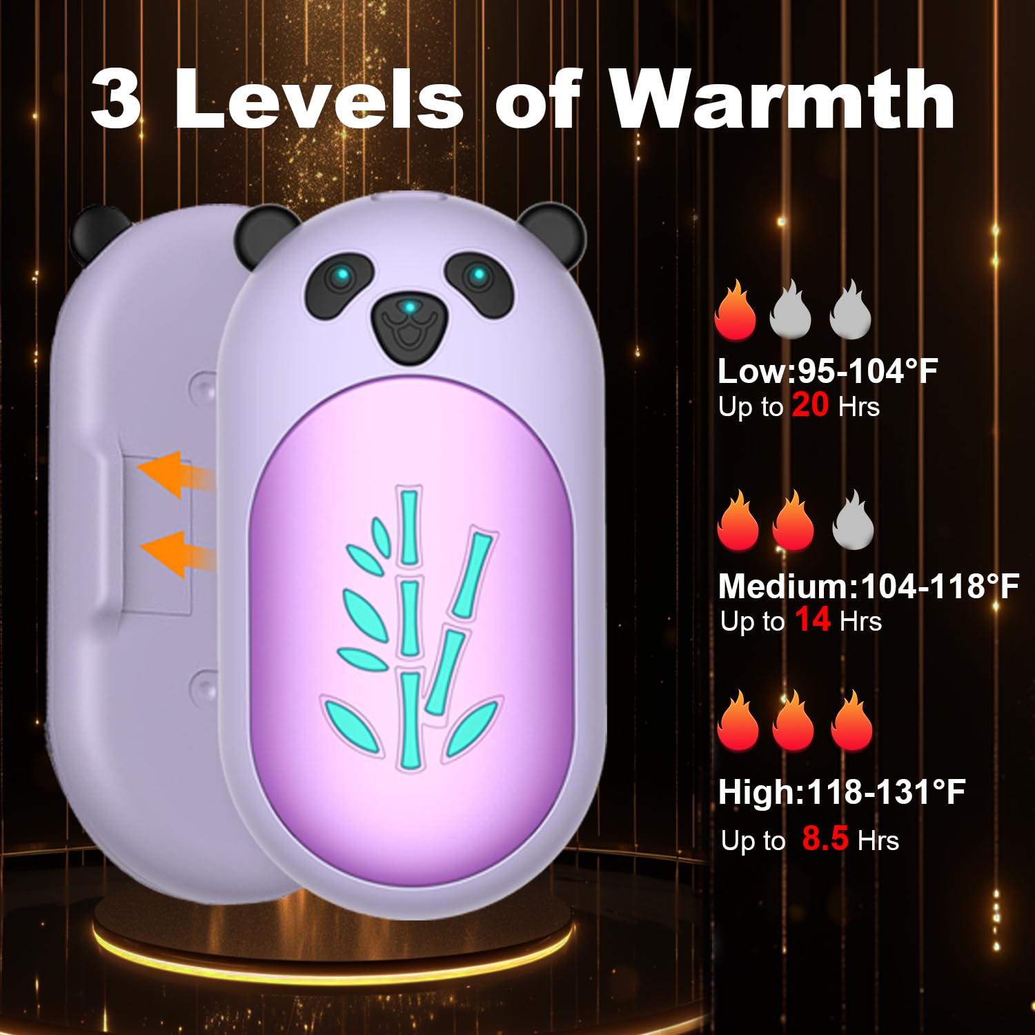 Scaldamani ricaricabili, confezione da 2, 20 ore, riscaldabili a lungo, riutilizzabili, 6000 mAh, portatili, per Natale, donne, uomini, golf, escursionismo, campeggio, attrezzatura da caccia