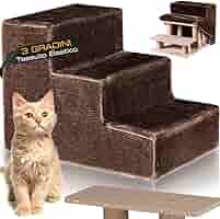 Scala Per Cani E Gatti Con 3 Gradini - Rivestimento In Peluche Sfoderabile