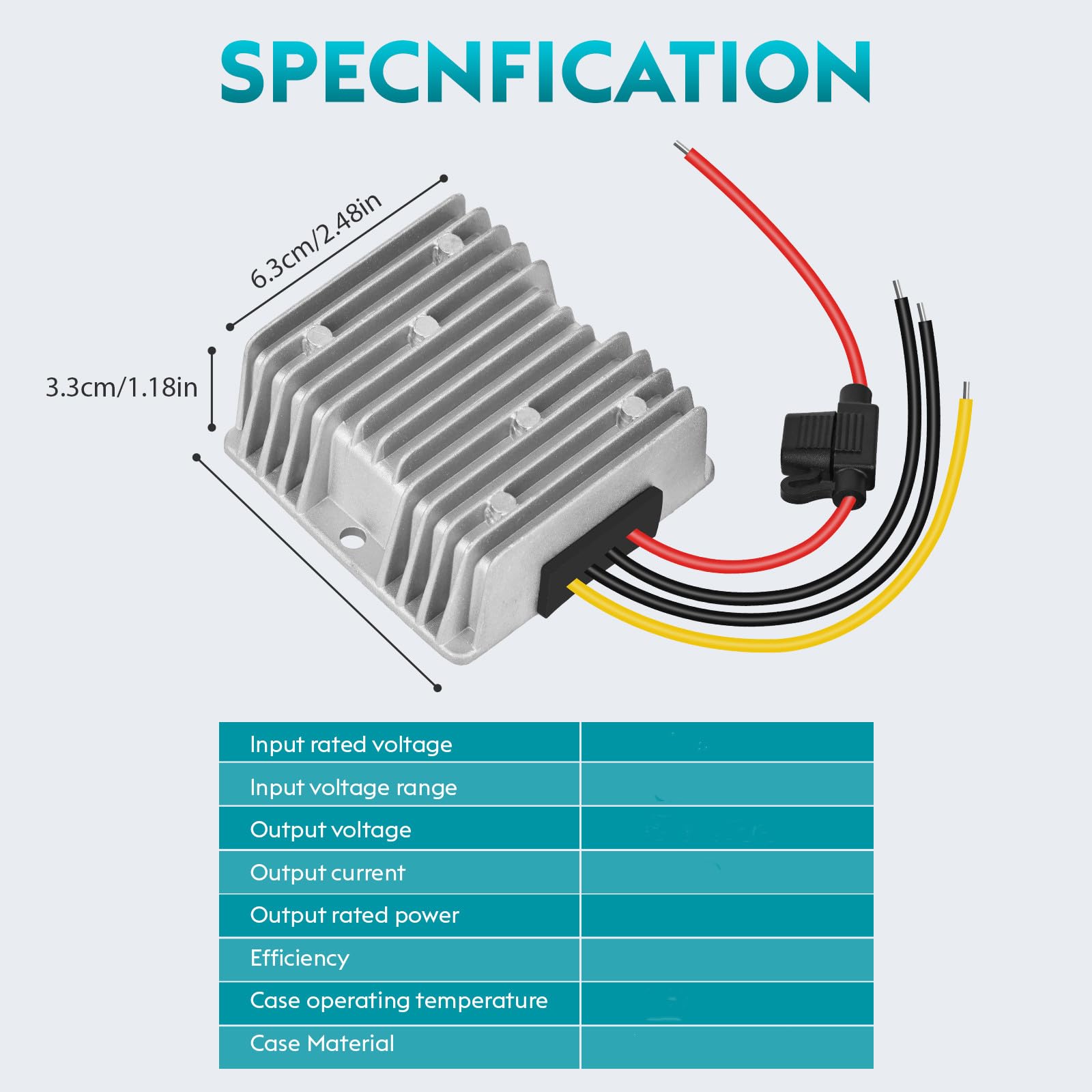Con fusibile DC 20V 24V 36V 48V Step Down to 12V 20A 240W Golf Cart DC 18V-60V a 12V Buck Converter regolatore di tensione trasformatore riduttore per golf cart, club car e scooter