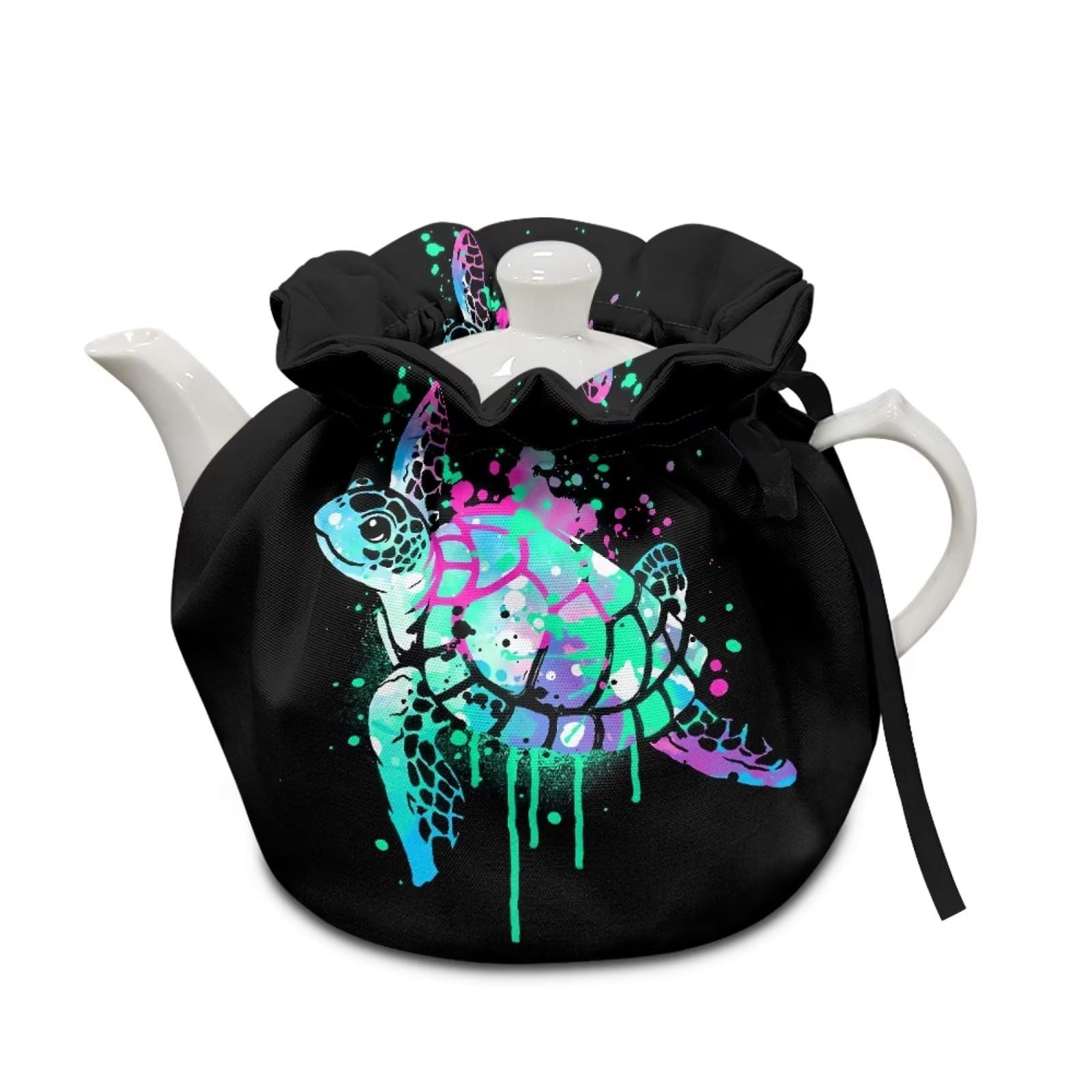 chaqlin Animal Sea Turtle Tea Cozy Tea Pot Cover Insulation Tea Cosy Teapot Dust Cover Washable Teapot Warmer for Home Kitchen Teapot Covers