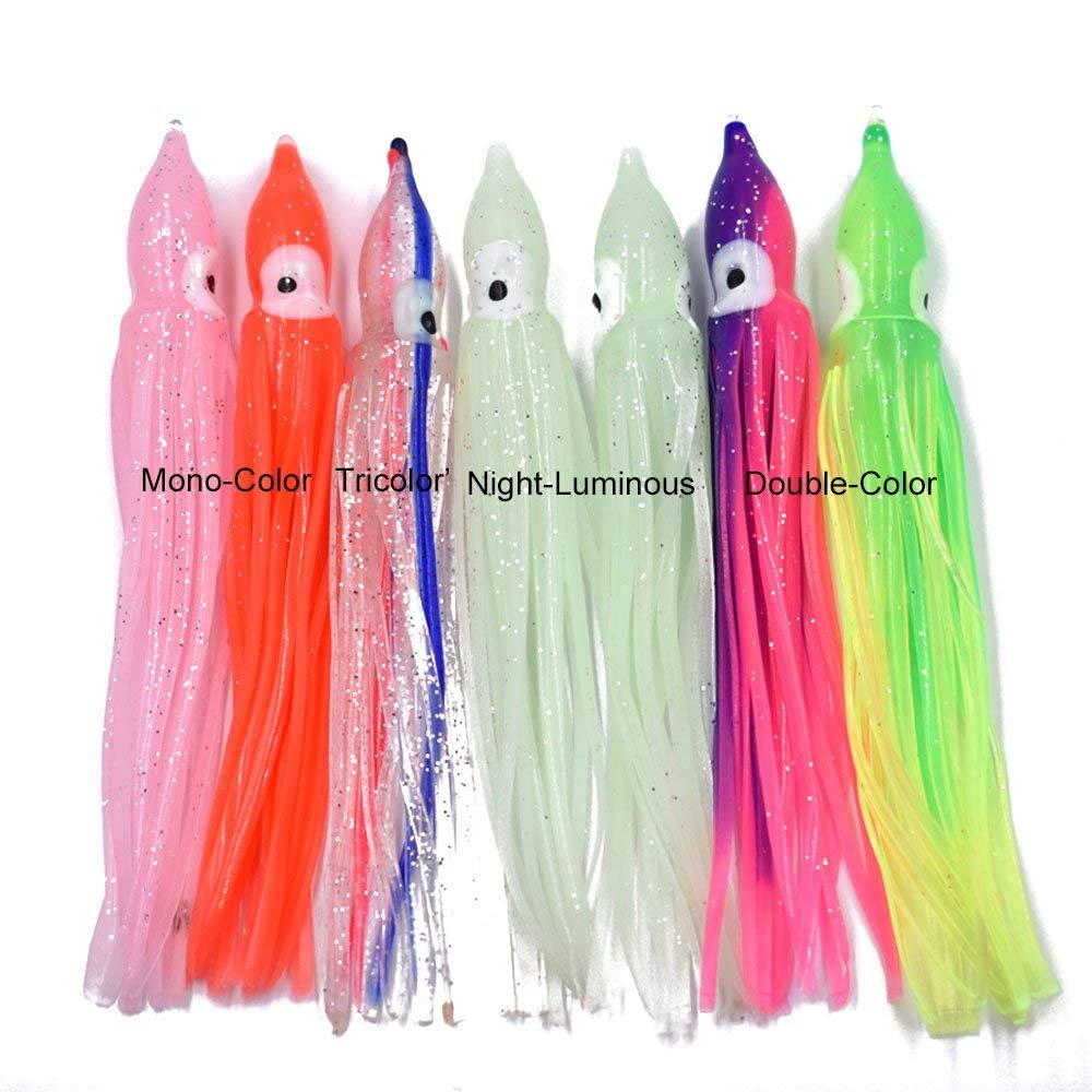 Gonne Calamari P-Line 7,5” – Pacco Da 2 (Totale 2 Gonne) Per Pesca In Acqua Salata, Big Game