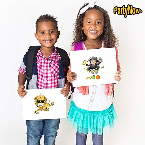 Miniatura 5 de 24 hojas de calcomanías de animales, gran zoológico, recuerdos de fiesta de cumpleaños con temática de safari, divertido proyecto de manualidades