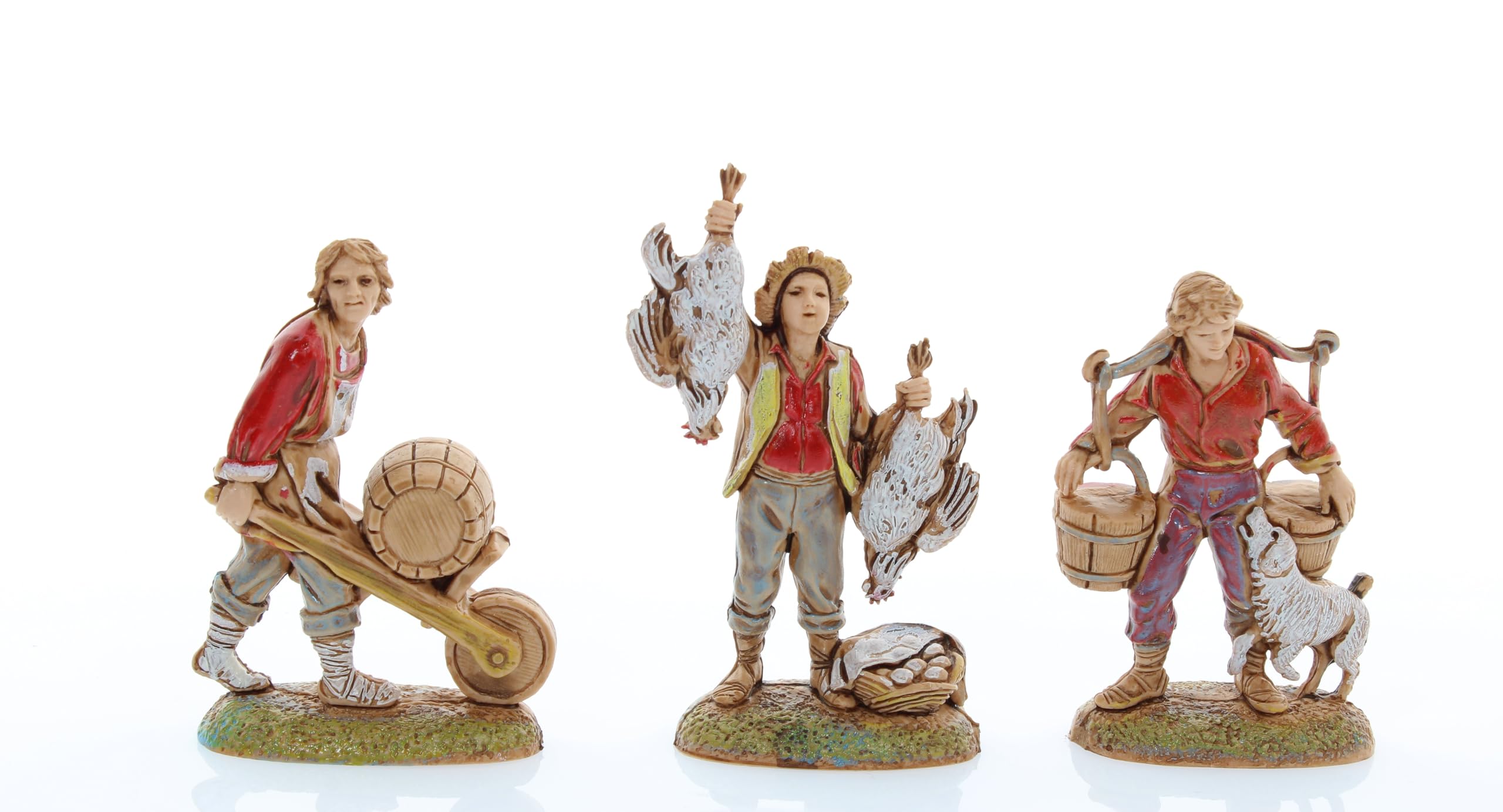 Moranduzzo Set 9 Pastori Napoletani Adatto a Presepe da 6 cm Scala 1:32 – MINI 6 – Statuina Indistruttibile, Stile '700, Rifinita a Mano, Scultore M. Landi, Made in Italy