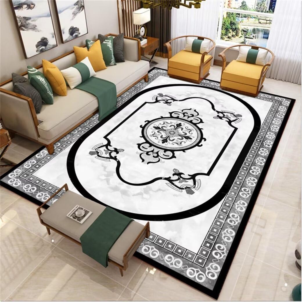 Tapis fille gris 90x120cm avec motif imprimé rétro pour chambre