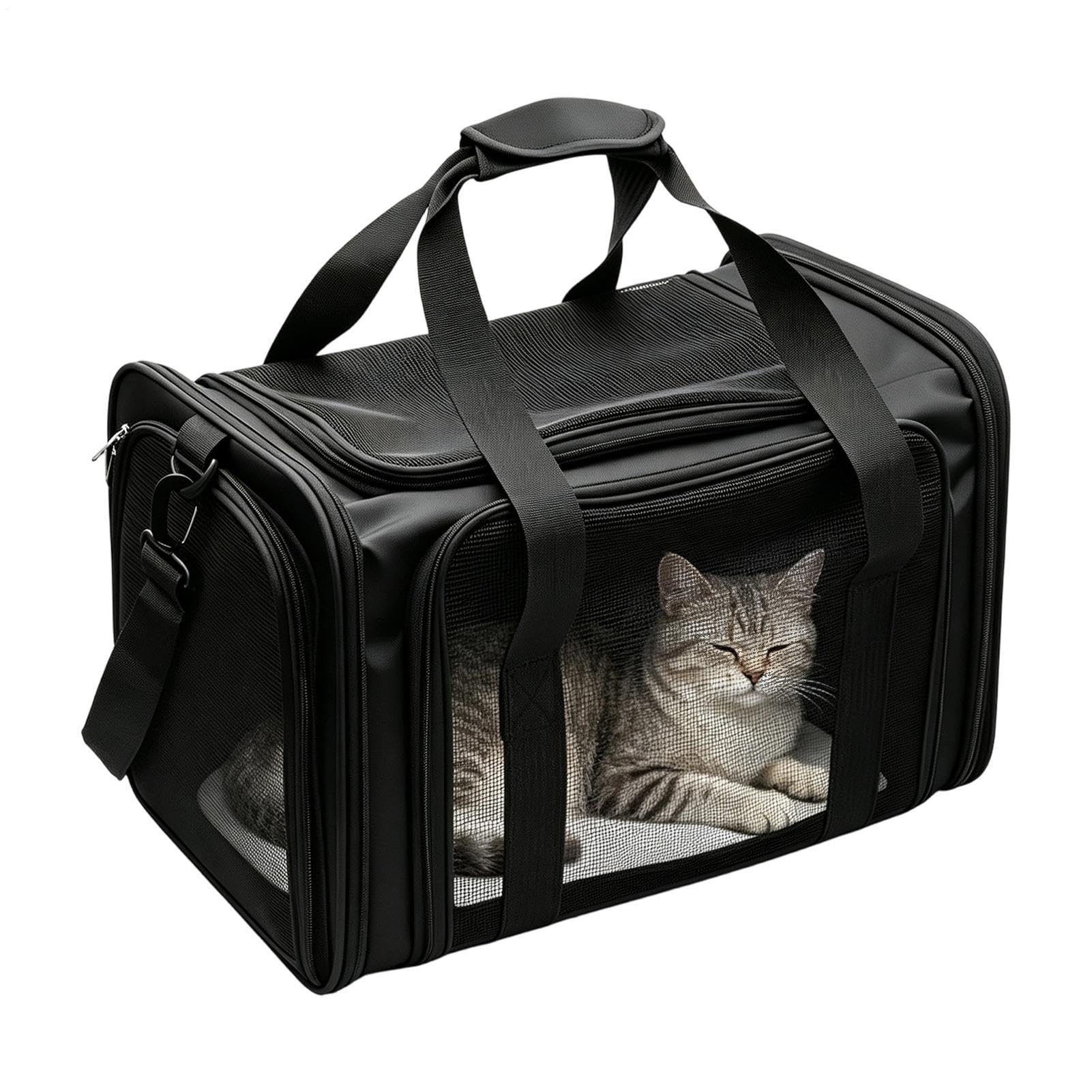 Trasportino morbido per gatti, borsa esterna per animali domestici, con | Trasporto portatile per cani, passeggiate, viaggi su strada, campeggio, escursioni e spostamenti quotidiani