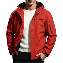 Windbreaker Jackets for Men Waterproof Hoodie Long Sleeve ZipUp Pocket Coat